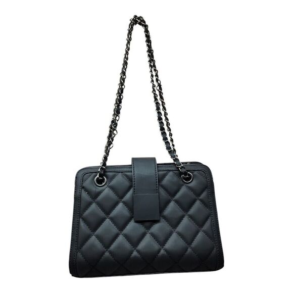 Quilted Medium Leather Shoulder Purse And Crossbody Handbag with‎ Chain Strap - Picture 1 of 13
